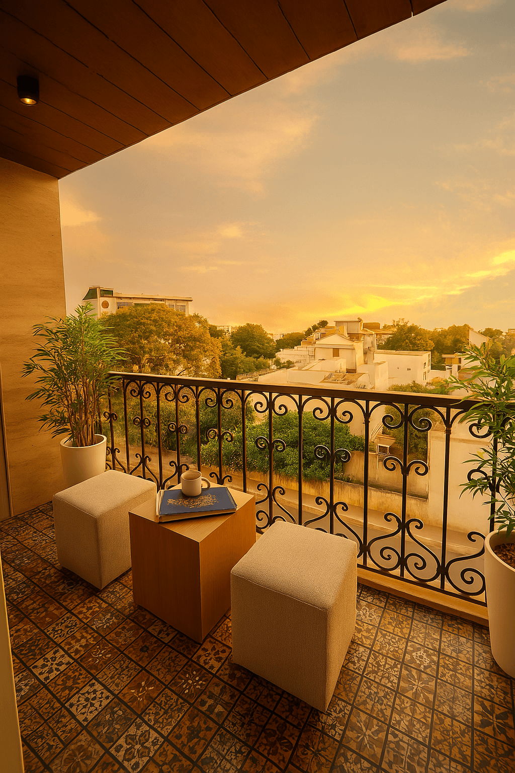 Balcony and scenic view from the hotel property